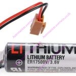 TOSHIBA ER17500V / 3.6V PLC Lithium Battery พร้อมสายและขั้วต่อ (ขั้วสีน้ำตาล)
